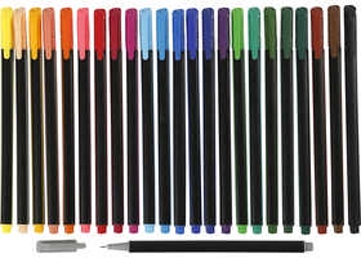 Colortime Fineliner, lijndikte: 0,6-0,7 mm, diverse kleuren, 24stuks [HOB-373649]